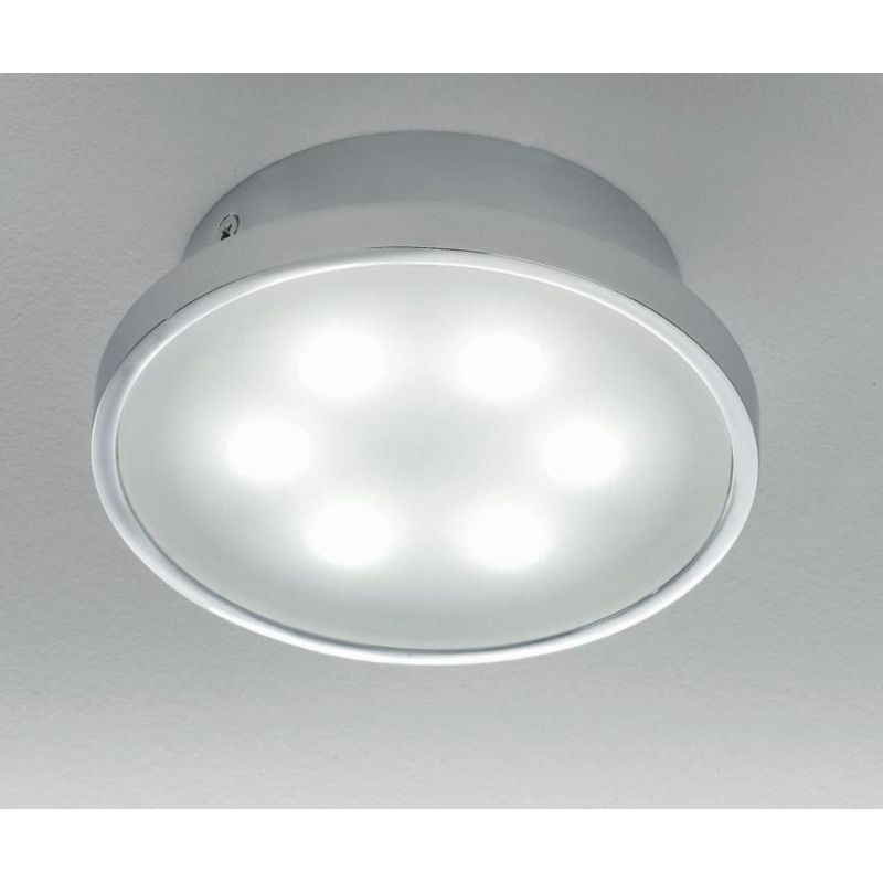ROND APPLIQUE/PLAFONIERA LED 6W IN METALLO CROMO LUCIDO DIFFUSORE SATINATO Illuminando - Cristalensi Shop Online