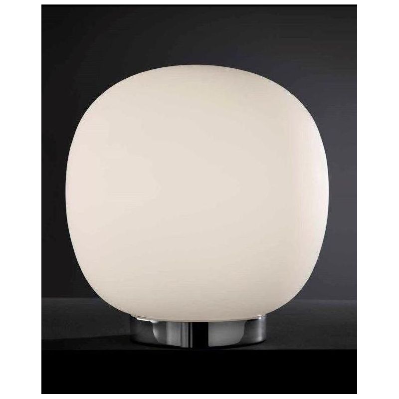 ROSY ABAT-JOUR IN VETRO BIANCO LATTE SATINATO E MONTATURA CROMO LUCIDA Illuminando - Cristalensi Shop Online