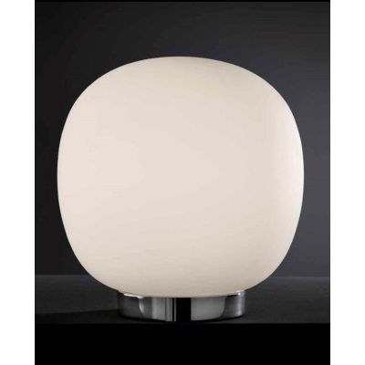 ROSY ABAT-JOUR IN VETRO BIANCO LATTE SATINATO E MONTATURA CROMO LUCIDA Illuminando - Cristalensi Shop Online