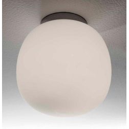 ROSY PICCOLA PLAFONIERA IN VETRO BIANCO LATTE SATINATA E MONTATURA CROMO Illuminando - Cristalensi Shop Online 2