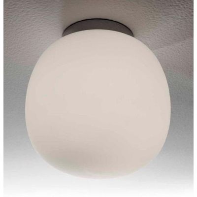 ROSY PICCOLA PLAFONIERA IN VETRO BIANCO LATTE SATINATA E MONTATURA CROMO Illuminando - Cristalensi Shop Online