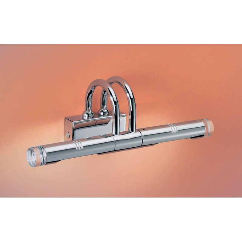 RUDY APPLIQUE DA BAGNO O PARETE MODERNA IN METALLO CROMO LUCIDO CON LUCI ORIENTABILI Illuminando - Cristalensi Shop Online