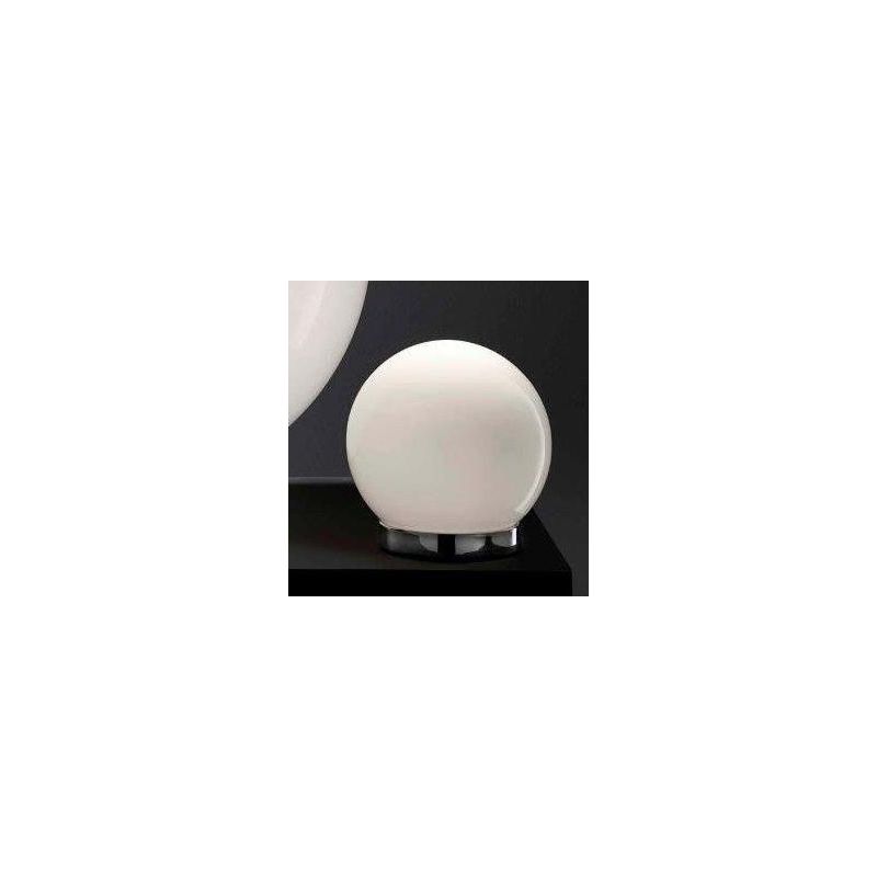 SFERA PICCOLA ABAT-JOUR IN VETRO BIANCO LUCIDO MONTATURA CROMO D.15 Illuminando - Cristalensi Shop Online