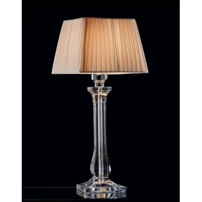 SOFIA LAMPADA DA TAVOLO IN ACRILICO TRASPARENTE E PARALUME PLISSE' SABBIA DI ILLUMINANDO Illuminando - Cristalensi Shop Online