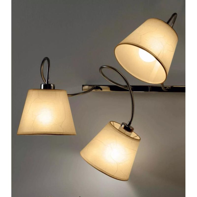 SOFT LAMPADA DA PARETE 5 LUCI CON PARALUME PERGAMENA BIANCA O AVORIO Illuminando - Cristalensi Shop Online