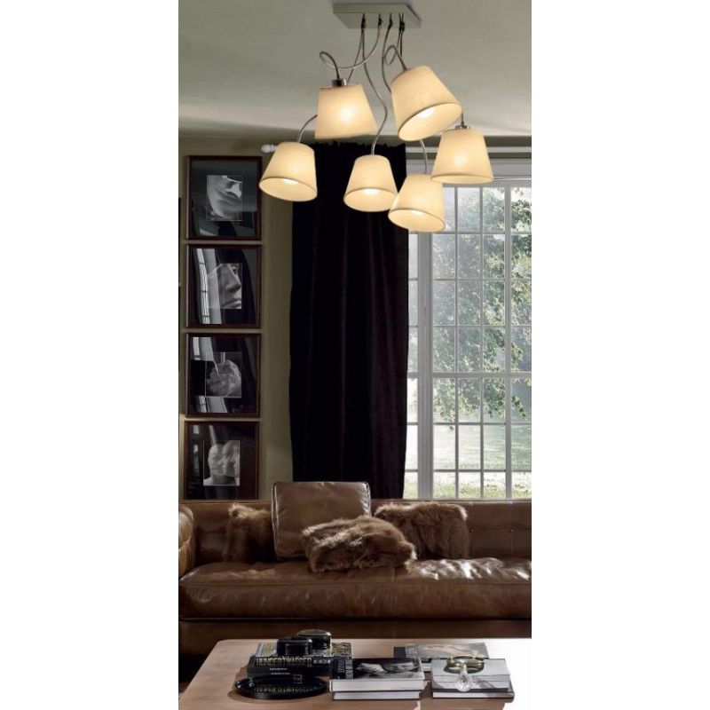 SOFT PLAFONIERA CON PARALUMI IN PERGAMENA AVORIO DI ILLUMINANDO Illuminando - Cristalensi Shop Online