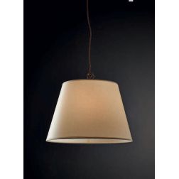 STREET SOFT 35 SOSPENSIONE SINGOLA STILE RUSTICO IN METALLO BRUNITO CON PARALUME IN PERGAMENA Illuminando - Cristalensi Shop Onl