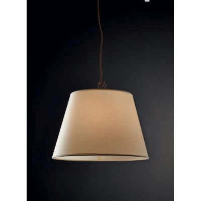 STREET SOFT 35 SOSPENSIONE SINGOLA STILE RUSTICO IN METALLO BRUNITO CON PARALUME IN PERGAMENA Illuminando - Cristalensi Shop Onl