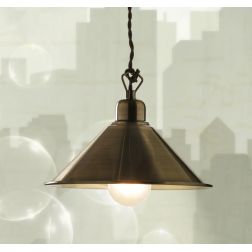 STREET SOSPENSIONE SINGOLA STILE RUSTICO CON PIATTINO IN METALLO BRUNITO DI ILLUMINANDO Illuminando - Cristalensi Shop Online