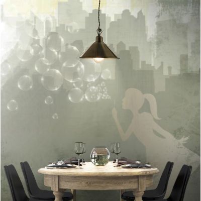 STREET SOSPENSIONE SINGOLA STILE RUSTICO CON PIATTINO IN METALLO BRUNITO DI ILLUMINANDO Illuminando - Cristalensi Shop Online