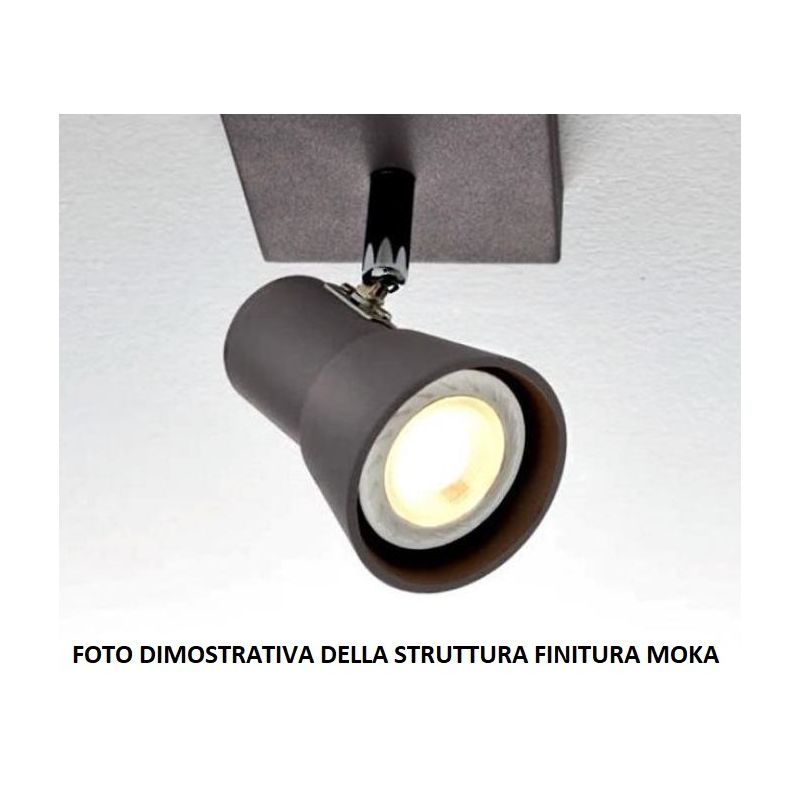 TORCIA 3 APPLIQUE PLAFONIERA MOKA O BIANCA LAMPADINE LED GU10 DIREZIONABILI Illuminando - Cristalensi Shop Online
