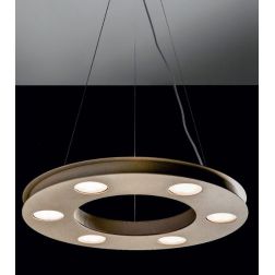 UFO SOSPENSIONE MODERNA A CERCHIO DEL DIAMETRO DI 55 CM BIANCA O SABBIA CON 9 LUCI ATTACCO GX53 Illuminando - Cristalensi Shop O