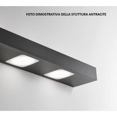 UP DOWN APPLIQUE CM 77 IN METALLO BIANCO, ANTRACITE O SABBIA BIEMISSIONE DI LUCE DI ILLUMINANDO Illuminando - Cristalensi Shop O