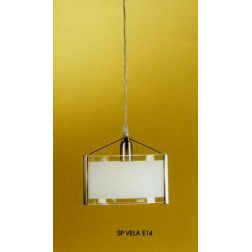 VELA PICCOLA SOSPENSIONE IN VETRO BIANCO BORDO TRASPARENTE Illuminando - Cristalensi Shop Online 2