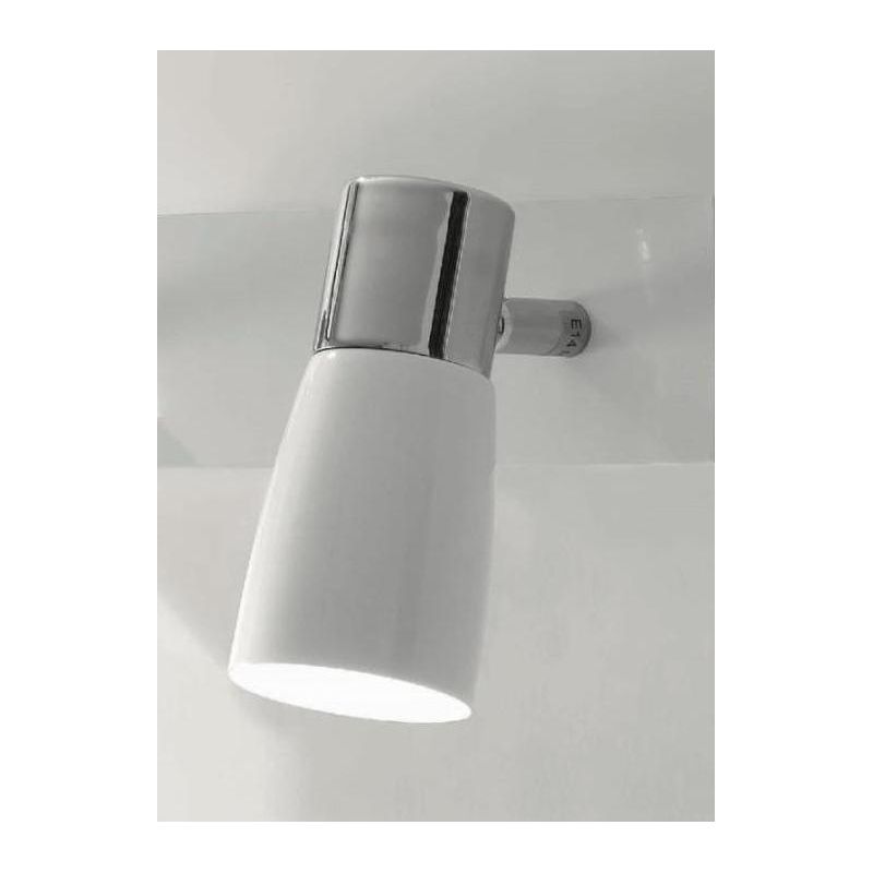 ZAC FARETTO DIREZIONABILE 1 LUCE IN METALLO BIANCO E CROMO ATTACCO E14 Illuminando - Cristalensi Shop Online