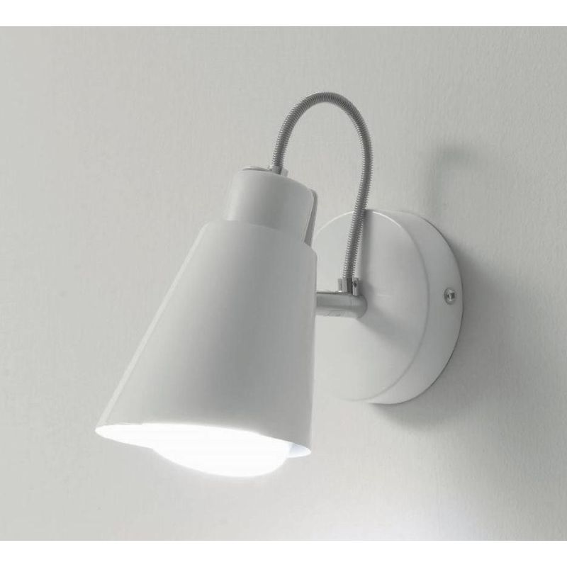 ZENO FARETTO IN METALLO BIANCO LUCIDO CON LAMPADINA LED INCLUSA Illuminando - Cristalensi Shop Online