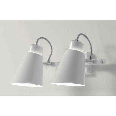 ZENO FARETTO A DUE LUCI ORIENTABILI NEL COLORE BIANCO CON PORTALAMPADE ATTACCO E27 Illuminando - Cristalensi Shop Online