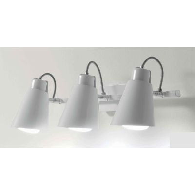 ZENO 3 FARETTO A TRE LUCI ORIENTABILI NEL COLORE BIANCO CON PORTALAMPADE ATTACCO E27 Illuminando - Cristalensi Shop Online