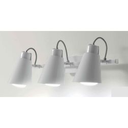 ZENO 3 FARETTO A TRE LUCI ORIENTABILI NEL COLORE BIANCO CON PORTALAMPADE ATTACCO E27 Illuminando - Cristalensi Shop Online 2