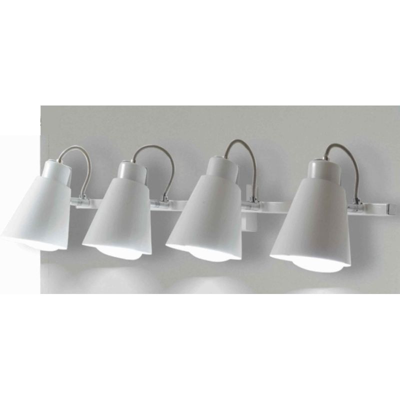 ZENO 4 BINARIO A QUATTRO LUCI ORIENTABILI NEL COLORE BIANCO CON PORTALAMPADE ATTACCO E27 Illuminando - Cristalensi Shop Online