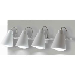ZENO 4 BINARIO A QUATTRO LUCI ORIENTABILI NEL COLORE BIANCO CON PORTALAMPADE ATTACCO E27 Illuminando - Cristalensi Shop Online 2