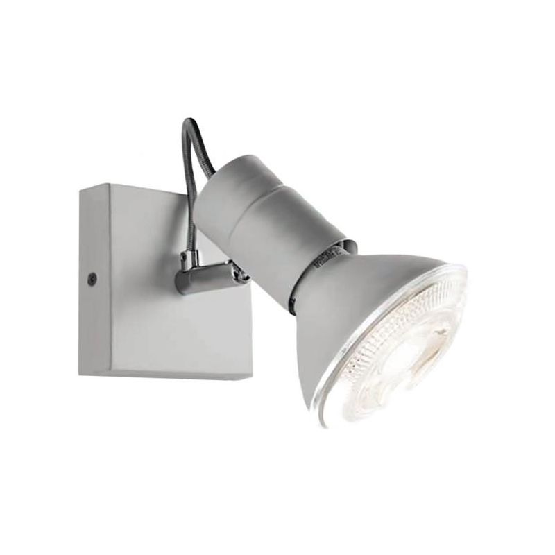 ZEUS 1 FARETTO IN METALLO NIKEL, NERO O BIANCO ATTACCO E27 DIREZIONABILE LAMPADINA ESCLUSA Illuminando - Cristalensi Shop Online