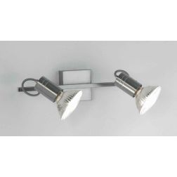 ZEUS BINARIO 2 LUCI DIREZIONABILE IN NIKEL, NERO O BIANCO CON PORTALAMPADE E27 Illuminando - Cristalensi Shop Online 2