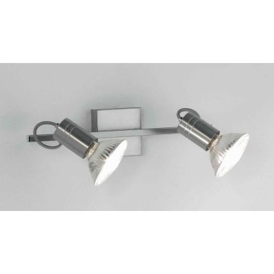 ZEUS BINARIO 2 LUCI DIREZIONABILE IN NIKEL, NERO O BIANCO CON PORTALAMPADE E27 Illuminando - Cristalensi Shop Online