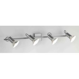 ZEUS 4 BINARIO IN METALLO NIKEL SATINATO, NERO O BIANCO ATTACCO E27 LAMPADINE ESCLUSE Illuminando - Cristalensi Shop Online 2