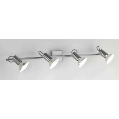 ZEUS 4 BINARIO IN METALLO NIKEL SATINATO, NERO O BIANCO ATTACCO E27 LAMPADINE ESCLUSE Illuminando - Cristalensi Shop Online