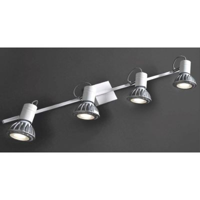 ZEUS 4 BINARIO IN METALLO NIKEL SATINATO, NERO O BIANCO ATTACCO E27 LAMPADINE ESCLUSE Illuminando - Cristalensi Shop Online