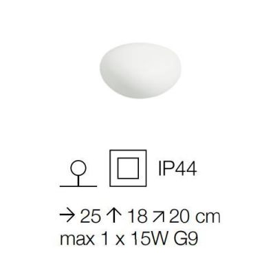 SASSO LUMINOSO PER ARREDO GIARDINO IP44 DIAMETRO 25 CM BIANCO OPACO MODERNO CRISTALENSI - Cristalensi Shop Online