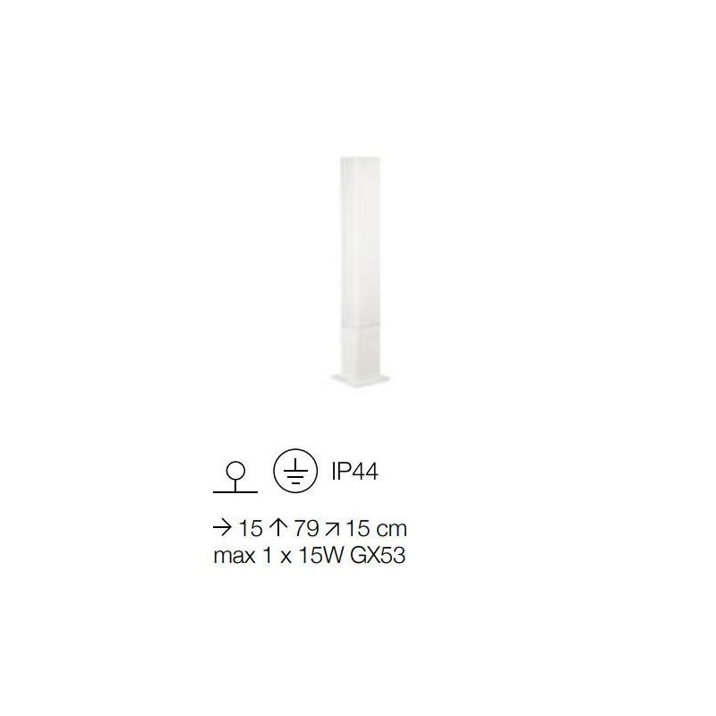 PALO ESTERNO SQUADRATO IN ALLUMINIO ANTRACITE CAFFE' BIANCO H80 MODERNO IP44 CRISTALENSI - Cristalensi Shop Online