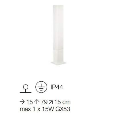 PALO ESTERNO SQUADRATO IN ALLUMINIO ANTRACITE CAFFE' BIANCO H80 MODERNO IP44 CRISTALENSI - Cristalensi Shop Online