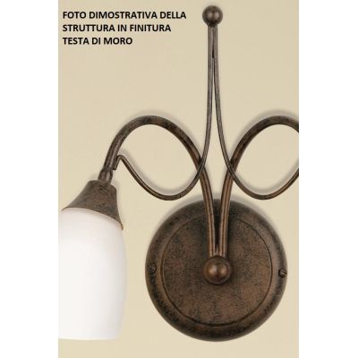 1780-1A APPLIQUE LAM EXPORT CLASSICO IN FERRO TESTA DI MORO CON VETRO SATINATO LAM EXPORT - Cristalensi Shop Online