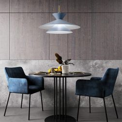 KIM SOSPENSIONE SINGOLA MODERNA IN METALLO AZZURRO CIELO DIAMETRO CM 60 MARCHIO MILOOX LAMPADINA ATTACCO E27 Miloox - Cristalens 2