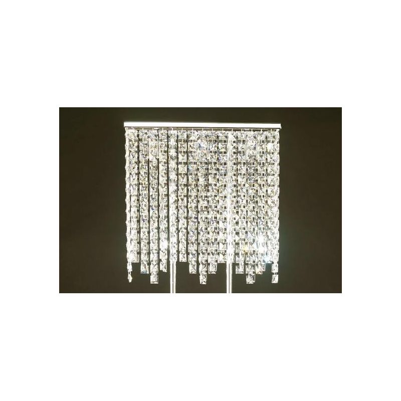 LIU PIANTANA DI FORMA RETTANGOLARE CON CRISTALLI DI FORMA QUADRATA CRISTALENSI OTTONE - Cristalensi Shop Online