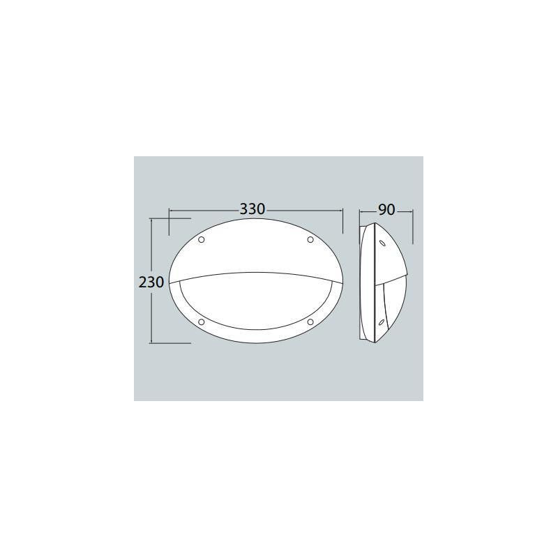 APPLIQUE CON PALPEBRA PER ESTERNO IN RESINA IP66 BIANCO,GRIGIO O NERO LUCE VERSO IL BASSO DARK LIGHT - Cristalensi Shop Online