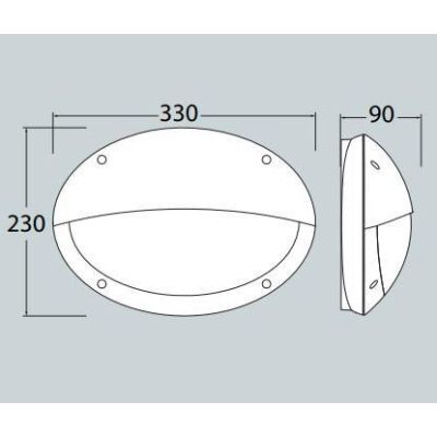 APPLIQUE CON PALPEBRA PER ESTERNO IN RESINA IP66 BIANCO,GRIGIO O NERO LUCE VERSO IL BASSO DARK LIGHT - Cristalensi Shop Online