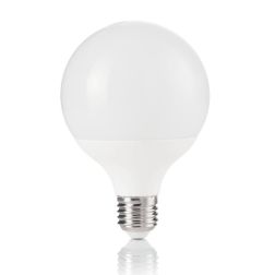 LAMPADA GLOBO DIAMETRO 95MM 15W LUCE 3000K O 4000K ATTACCO E27 IN PLASTICA BIANCA CRISTALENSI - Cristalensi Shop Online