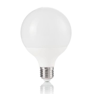 LAMPADA GLOBO DIAMETRO 95MM 15W LUCE 3000K O 4000K ATTACCO E27 IN PLASTICA BIANCA CRISTALENSI - Cristalensi Shop Online