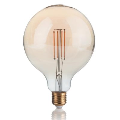 LAMPADINA GLOBO VINTAGE E27 GLOBO 12 CM LED 4W 300 LUMEN VETRO AMBRATO CRISTALENSI - Cristalensi Shop Online
