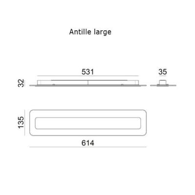 ANTILLE LINEA LIGHT APPLIQUE PLAFONIERA GRANDE LED 28W TRE COLORI CROMO RAME ORO Linea Light - Cristalensi Shop Online