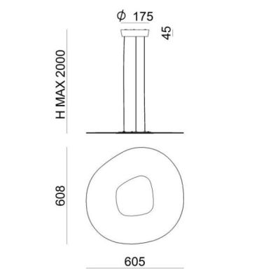 ANTIGUA SOSPENSIONE DI LINEA LIGHT DIAMETRO 60,5 LED 38W MODERNA Linea Light - Cristalensi Shop Online