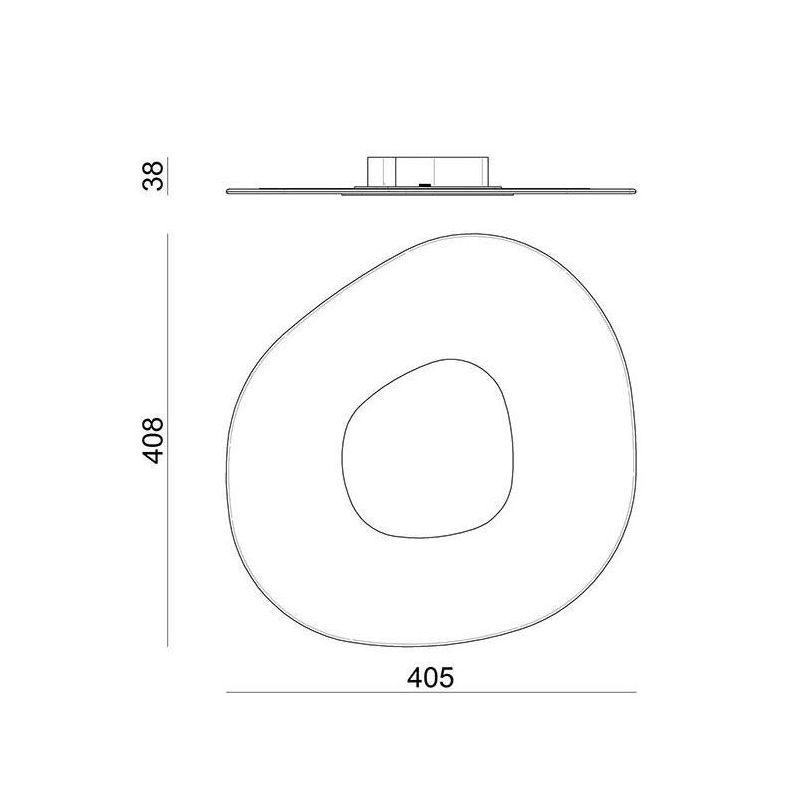 ANTIGUA PLAFONIERA APPLIQUE DIAMETRO 40,5 A LED 19W LUCE DIFFUSA BIANCO E VETRO TRASPARENTE Linea Light - Cristalensi Shop Onlin