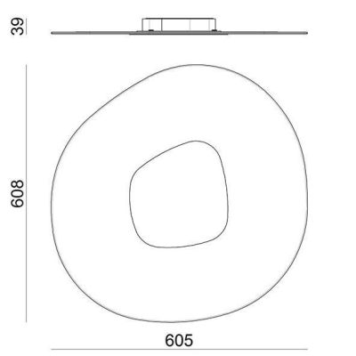ANTIGUA PLAFONIERA DIAMETRO 60,5 A LED 38W LUCE DIFFUSA MONTATURA BIANCO E VETRO TRASPARENTE Linea Light - Cristalensi Shop Onli