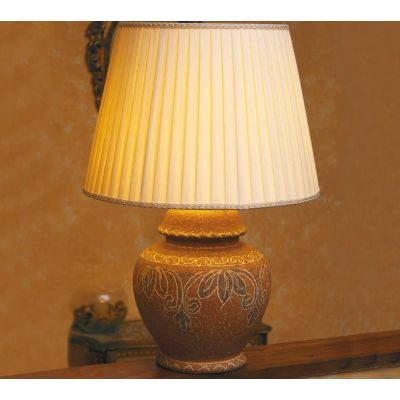 LAMPADA DA TAVOLO RUSTICA IN TERRACOTTA DECORATA A MANO IN ITALIA DALLA IMAS IMAS - Cristalensi Shop Online