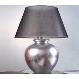 LAMPADA DA TAVOLO IN TERRACOTTA FOGLIA ARGENTO CON PARALUME IN TESSUTO MADE IN ITALY DELLA IMAS IMAS - Cristalensi Shop Online 2