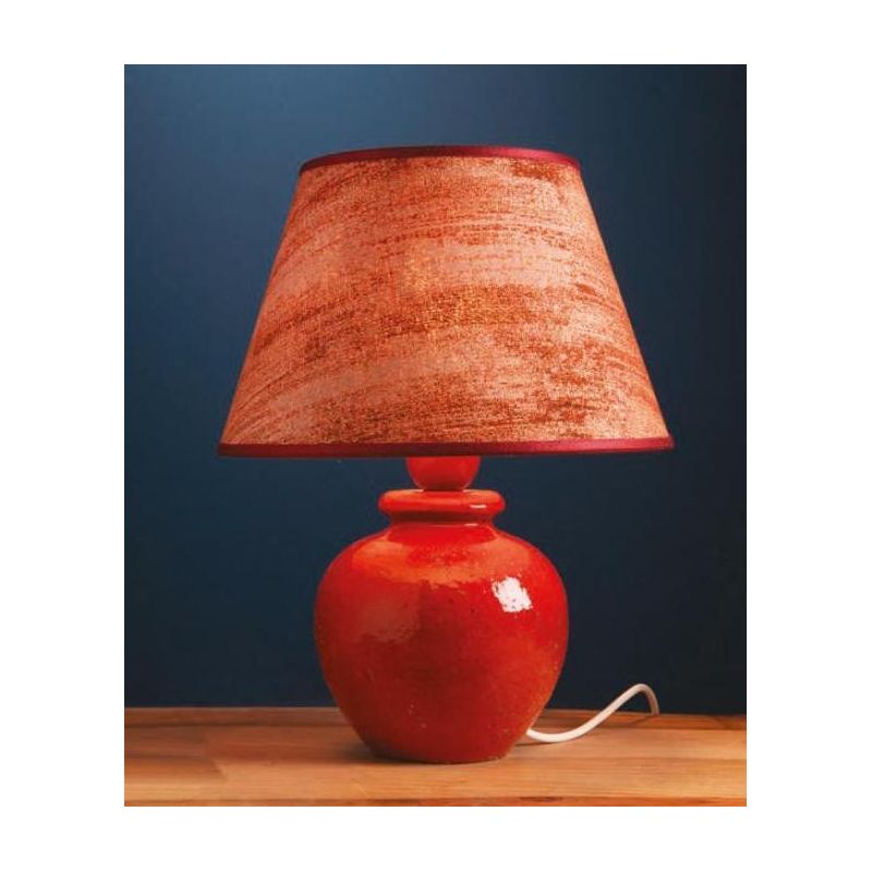 LAMPADA DA TAVOLO IN TERRACOTTA DECORATA A MANO CON PARALUME MADE IN ITALY DELLA IMAS IMAS - Cristalensi Shop Online