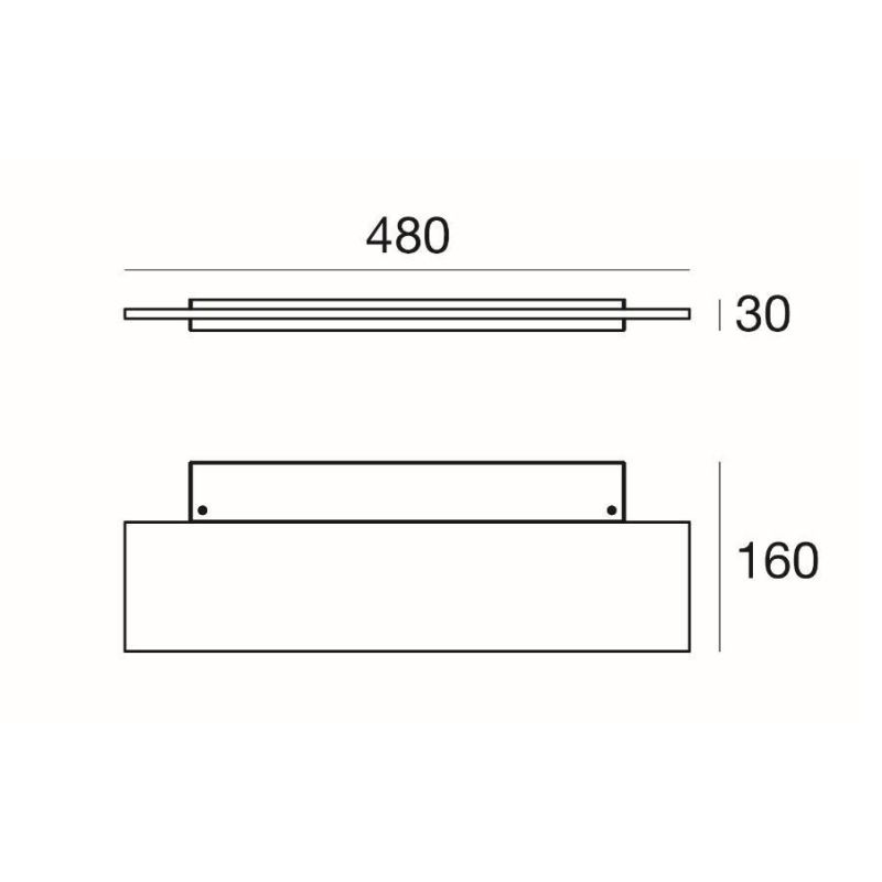 DUBLIGHT W APPLIQUE DI LINEA LIGHT LARGHEZZA 48 CM 27W LED 3360 LUMEN 3000K LUCE CALDA Linea Light - Cristalensi Shop Online